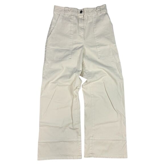 A.L.C. Womens Wide Leg Ivory Denim Baggy Pants Size 2 Y2K - Picture 1 of 8